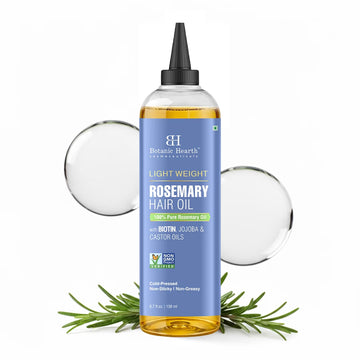 Rosemary Hair Oil | 6.7 Fl Oz | Lightweight Non-Greasy Oil for Fine & Thin Hair | with Rosemary, Castor Oil & Biotin | Smooths Frizz & Adds Shine | Daily Use for Men & Women