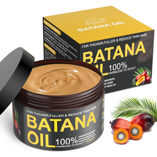 Batana Oil for Hair Growth, 100% Natural Pure Batana Oil Paste from Dr. Sebi Honduras, Prevents Hair Loss, Enhances Thickness, Organic Raw Scalp Mask for Women & Men (4.05 Oz)