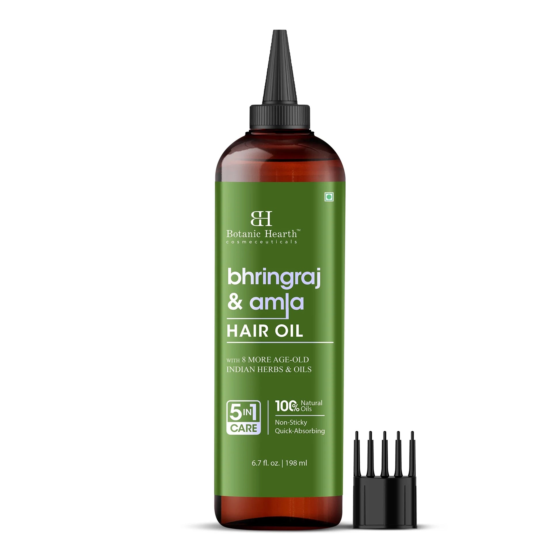 Bhringraj & Amla Hair Oil | Nourishing Scalp & Hair Oil for Dry, Frizzy Hair | Supports Fuller-Looking Hair & Shine | Lightweight Botanical Formula | No Harsh Additives | 6.7 Fl Oz