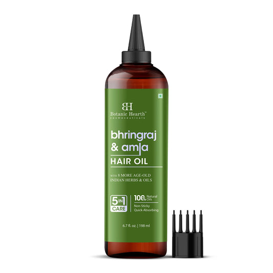 Bhringraj & Amla Hair Oil | Nourishing Scalp & Hair Oil for Dry, Frizzy Hair | Supports Fuller-Looking Hair & Shine | Lightweight Botanical Formula | No Harsh Additives | 6.7 Fl Oz