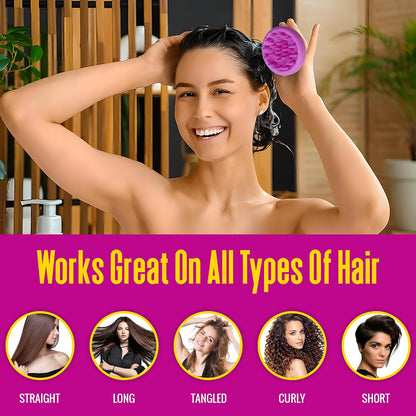Scalp Massager Exfoliator & Shampoo Brush & Scrubber with Soft Silicone Bristles for Dandruff Removal & Hair Growth. Advanced Durable Design for Wet or Dry Hair. (Lavender)