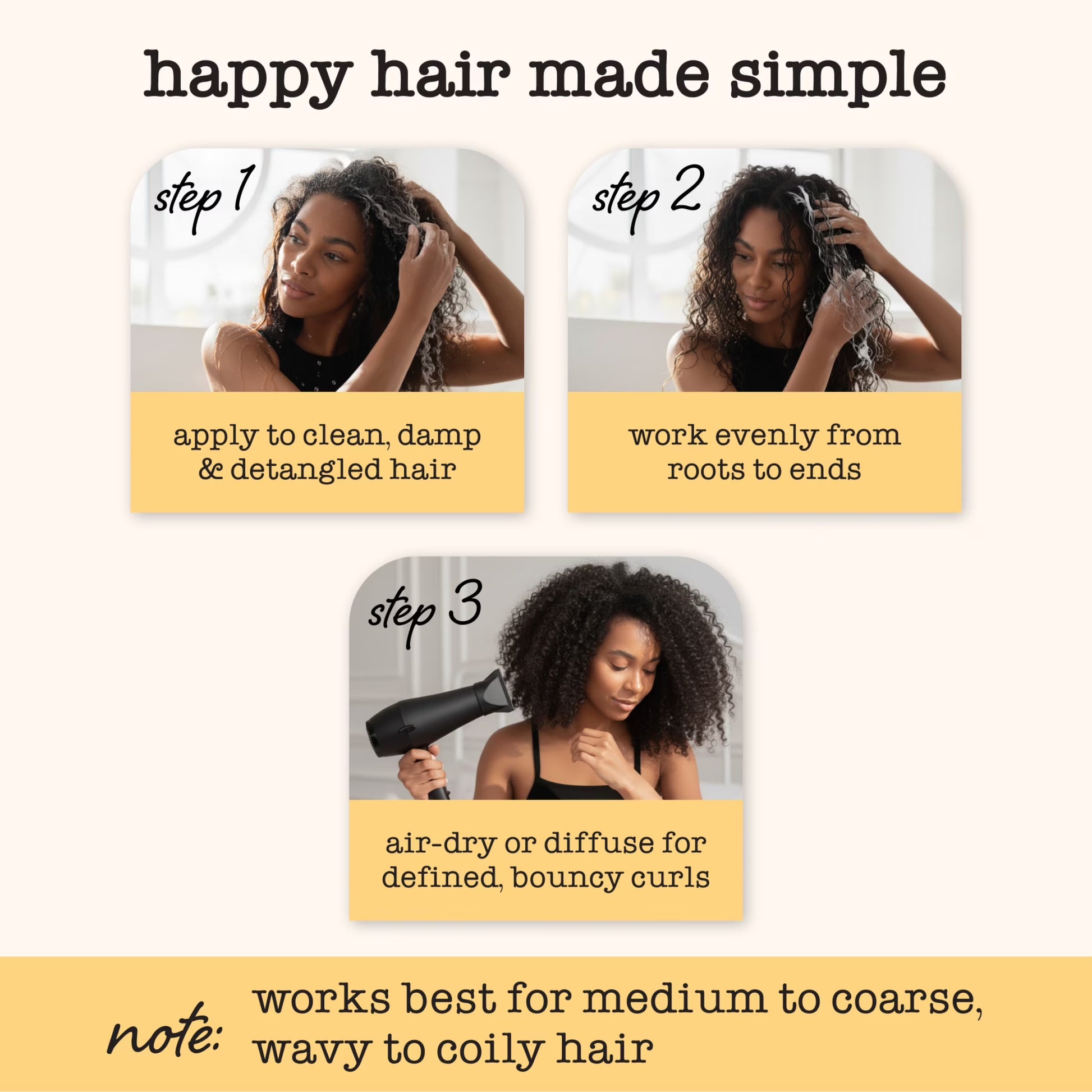 Curly Hair Cream, Crème Brulee Hair Mask with Cocoa Butter, 10.5 Fl Oz.