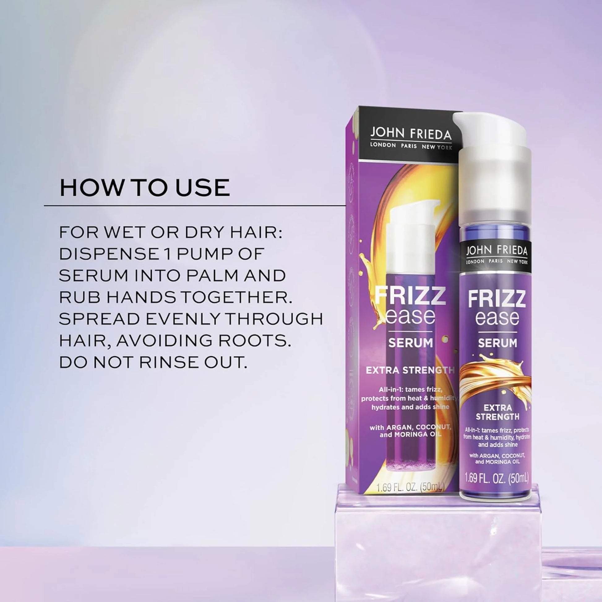 Frizz Ease Extra Strength Hair Serum, Anti-Humidity Spray with Coconut Oil, 1.69 Fl Oz
