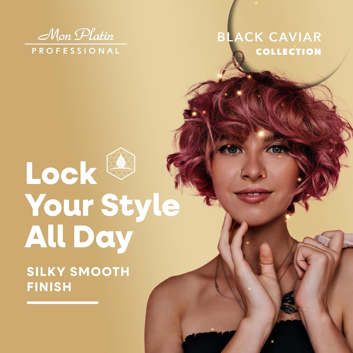 Black Caviar Hair Cream, Luxurious Nourishing Styling Cream for Smooth & Shiny Hair, Ultimate Hair Care, Hair Styling Cream with Silk Protein & Antioxidant 400Ml