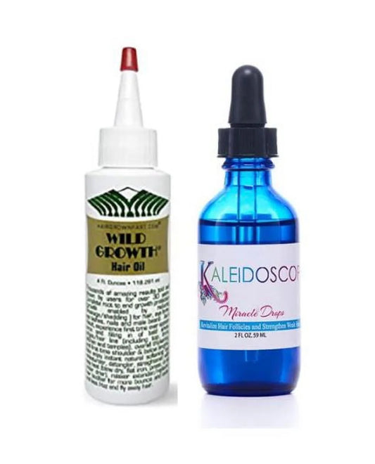 Wild Growth Hair Oil, 4 Oz +  Miracle Drop Hair Growth Oil, 2 Oz * BEAUTY TALK LA *