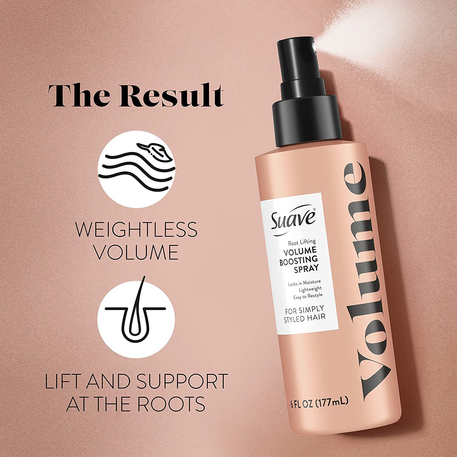 Simply Styled Volume Spray - Root Lifting & Moisturizing Hair Spray for Fine Hair, 6 Oz (Pack of 2)