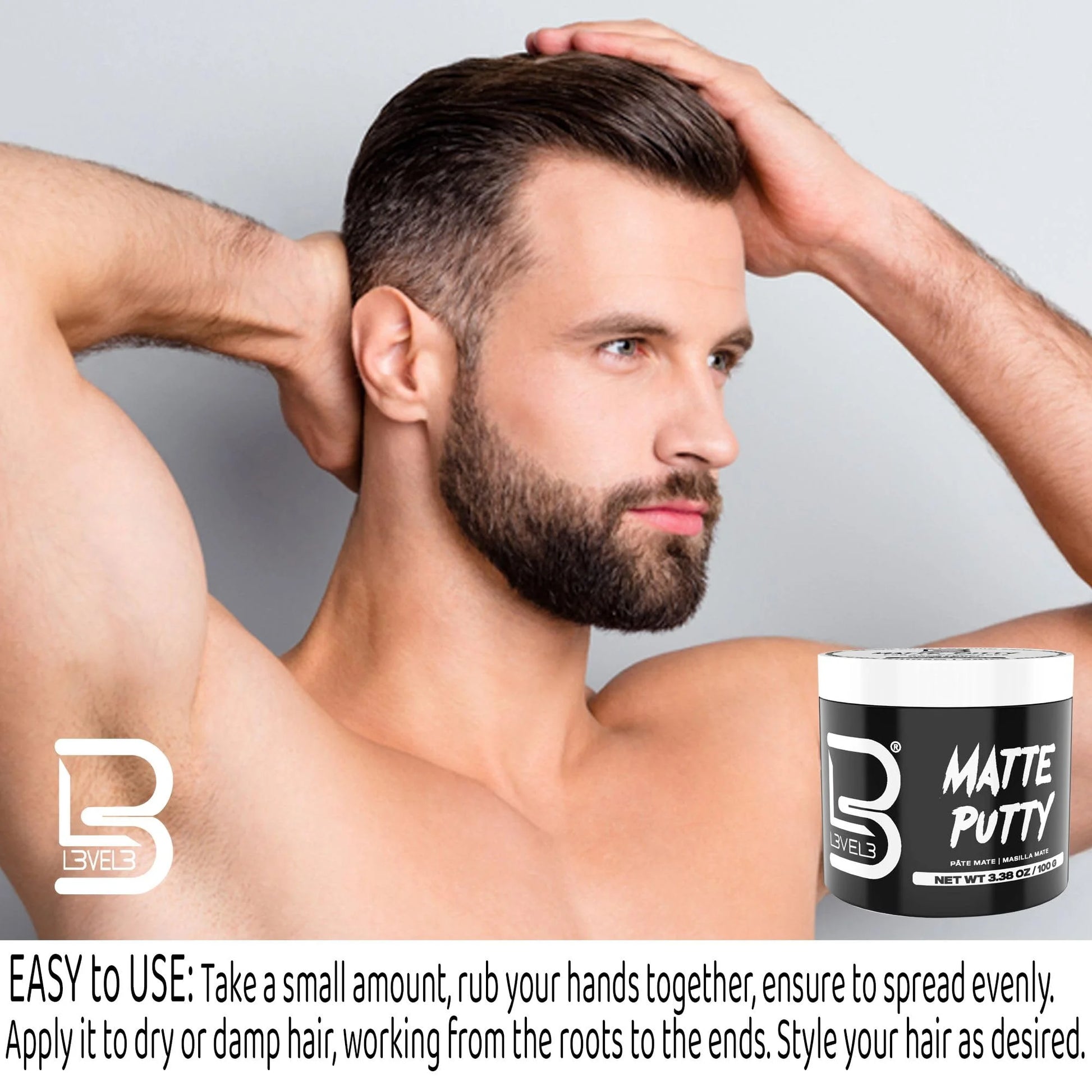 L3 Level 3 Forming Cream - Natural Look Hairstyle - Improves Volume - No Stickiness Level Three Hair Cream
