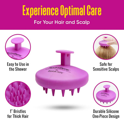Scalp Massager Exfoliator & Shampoo Brush & Scrubber with Soft Silicone Bristles for Dandruff Removal & Hair Growth. Advanced Durable Design for Wet or Dry Hair. (Lavender)