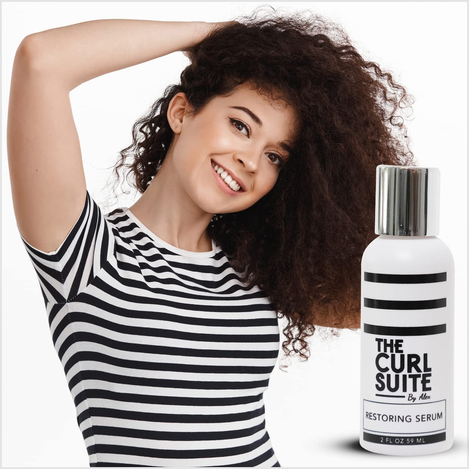 Curly Hair Serum - for Frizzy, Damaged Hair & Hair Growth - with Cocoa & Buriti Extract - for Women, Men & Kids (2 Fl Oz.)