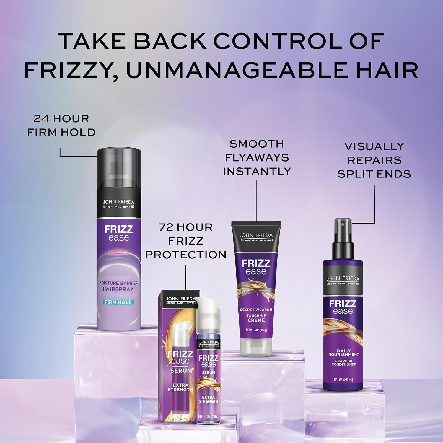 Frizz Ease Extra Strength Hair Serum, Instantly Smooths for Healthy, Hydrated, Frizz-Free Hair, for Thick and Coarse Hair, with Argan, Coconut, and Moringa Oil for Heat Protection, 1.69 Oz