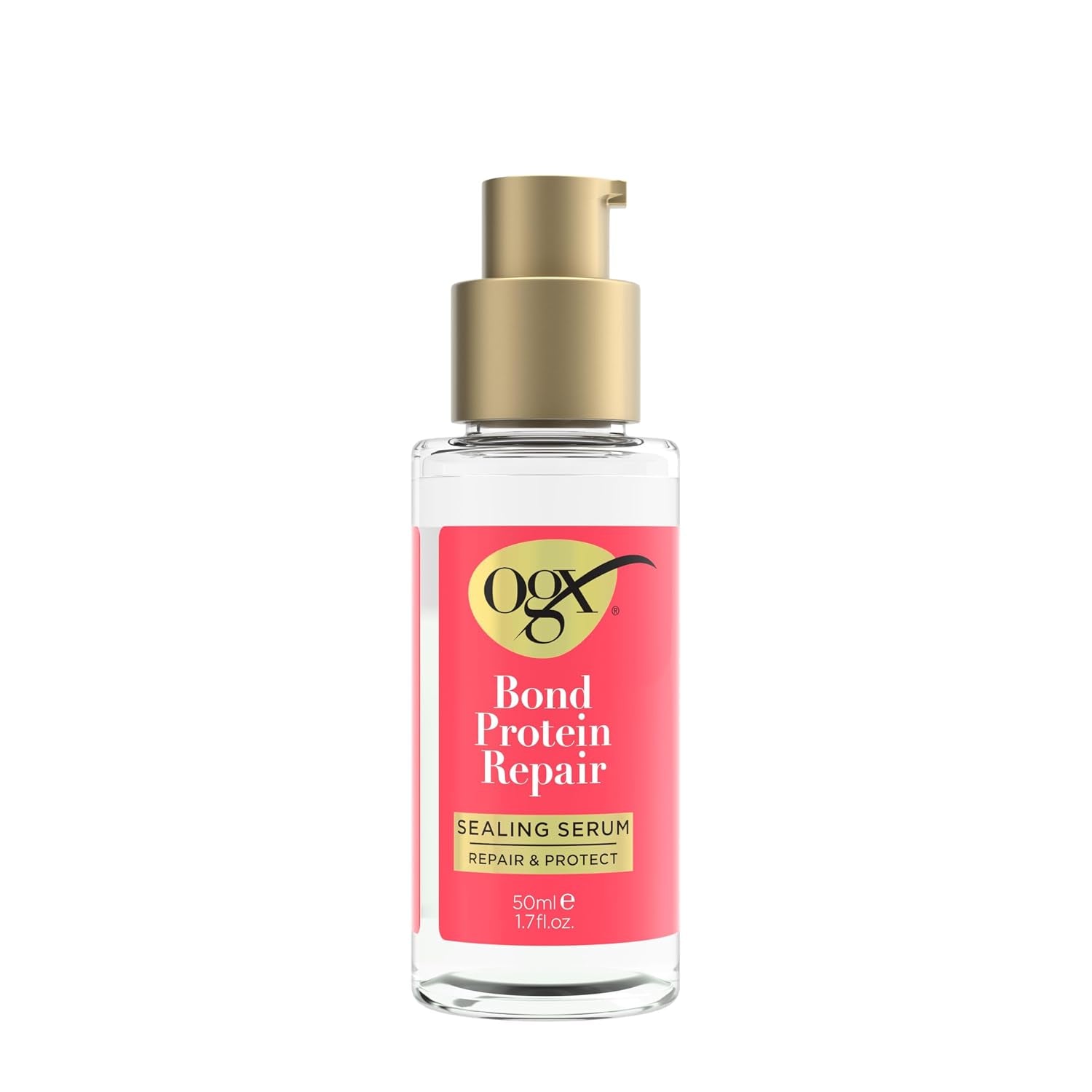 OGX Repair & Protect Bond Protein Repair Sealing Hair Serum, Formulated without Parabens, Frizz Treatment, 1.7 Fl. Oz