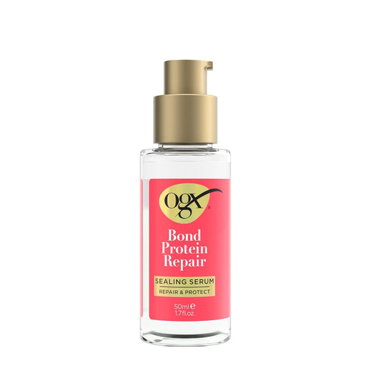 OGX Repair & Protect Bond Protein Repair Sealing Hair Serum, Formulated without Parabens, Frizz Treatment, 1.7 Fl. Oz