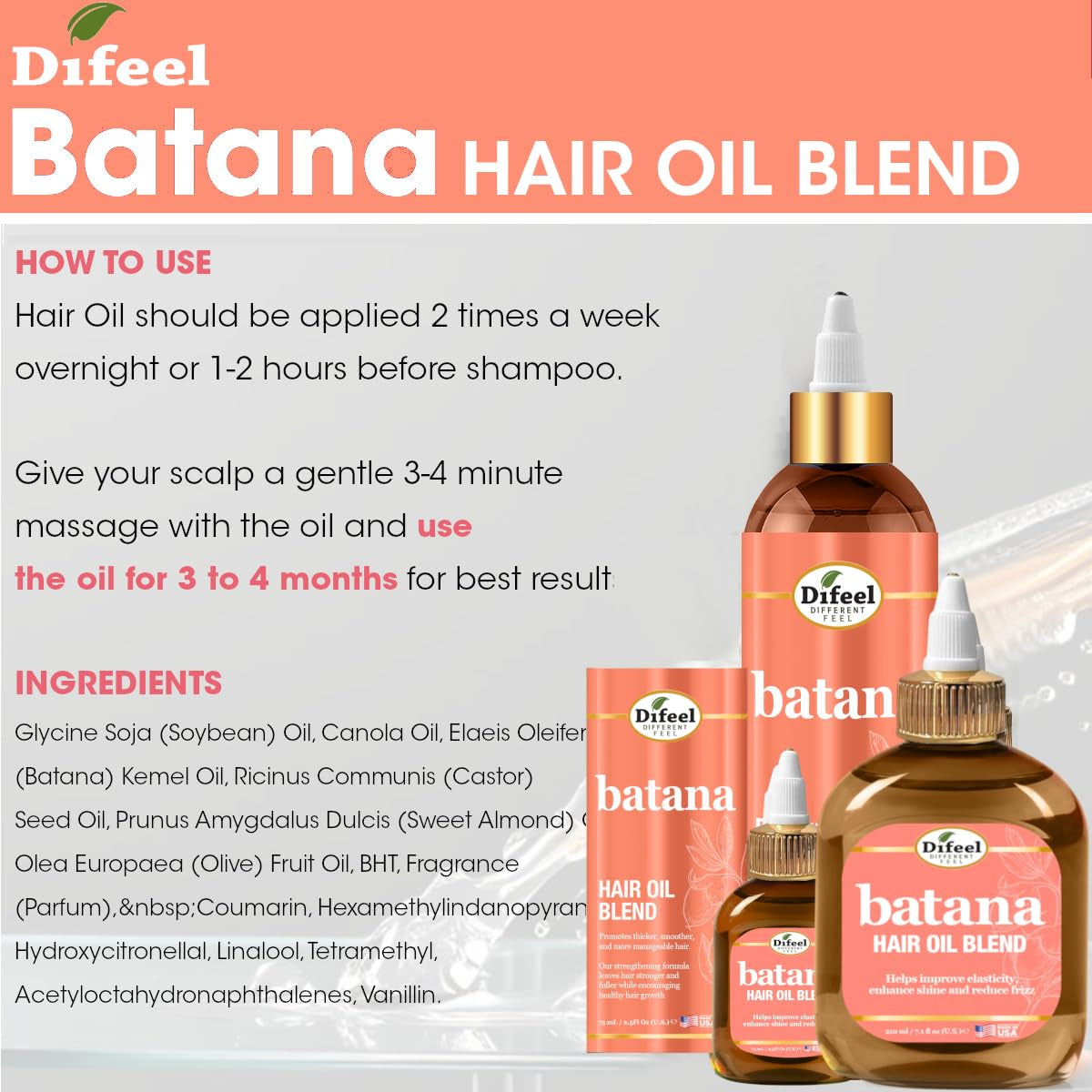 Batana Hair Oil Blend 8 Ounces - Nourishing Batana Hair Growth Oil Blend
