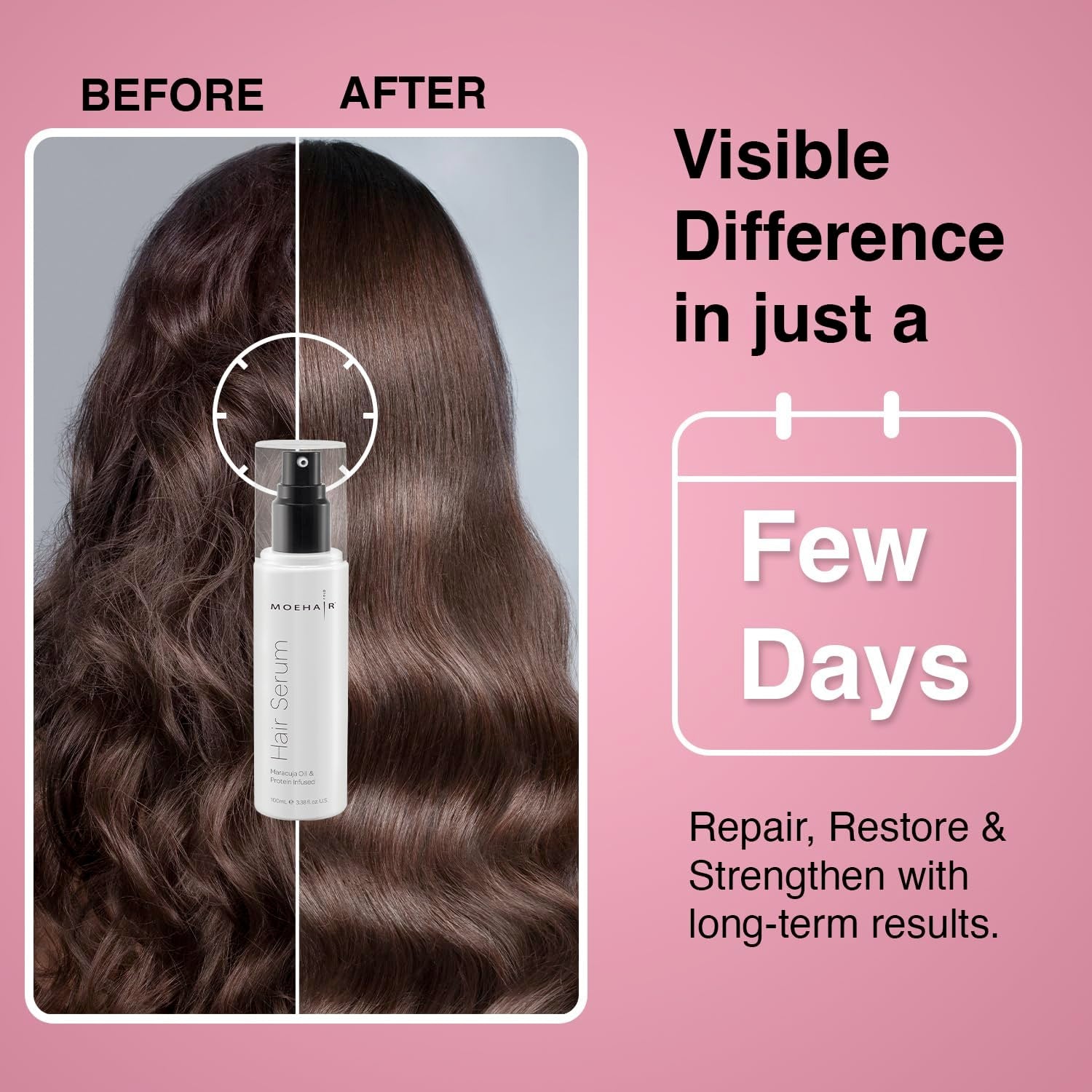 anti Frizz Hair Serum | Infused with Maracuja Oil and Protein | Hair Serum for Frizzy Hair | Paraben and Sulfate-Free Hair Smoothing Serum | for Strong and Silky Hair (3.38 Fl. Oz)