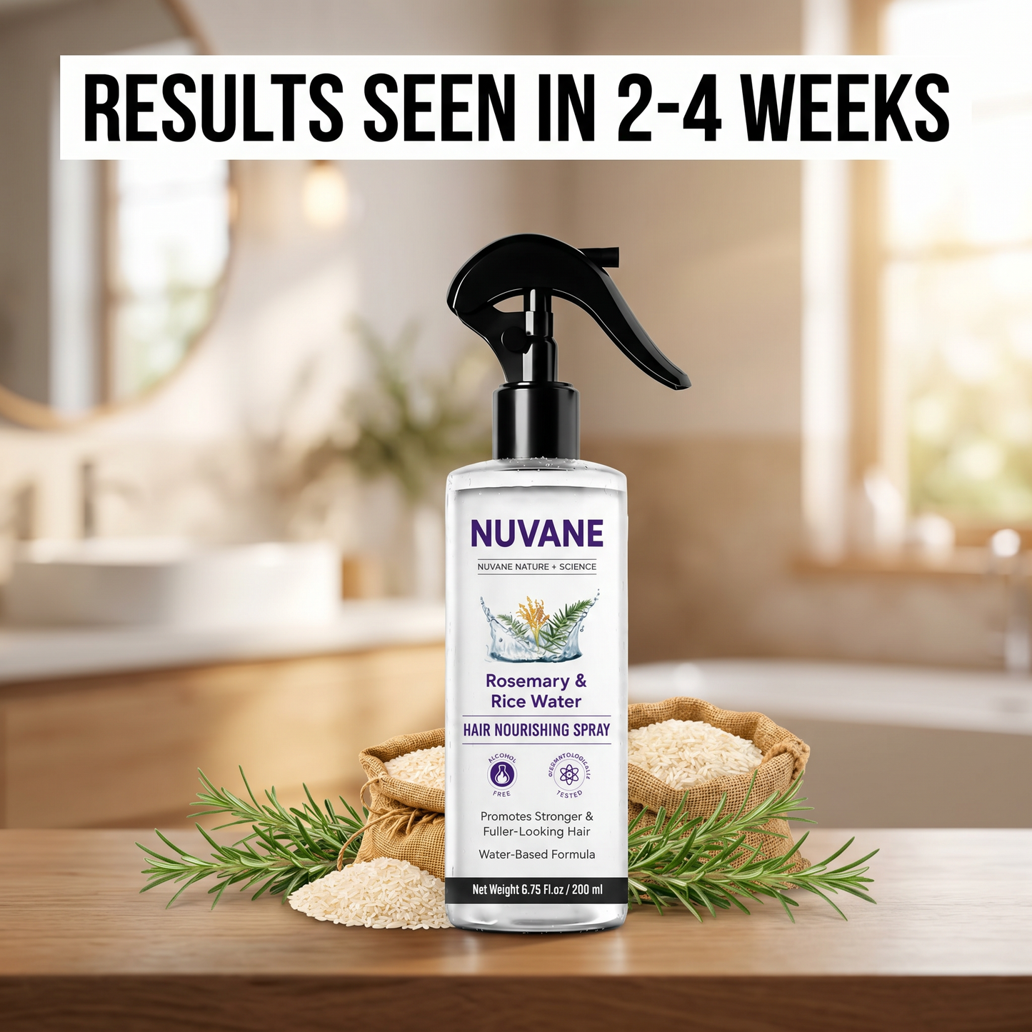 Nuvane Growth Hair Spray | Made with 100% Natural Extracts | 6.76 Fl Oz / 200 Ml